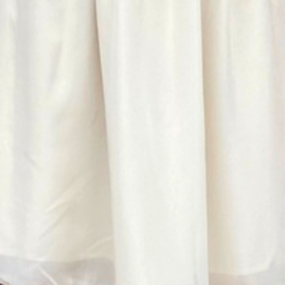 Ing Dress Sheer Overlay And Faux Pearl Strands Collar Long Sleeve Cream Size L - Picture 14 of 15